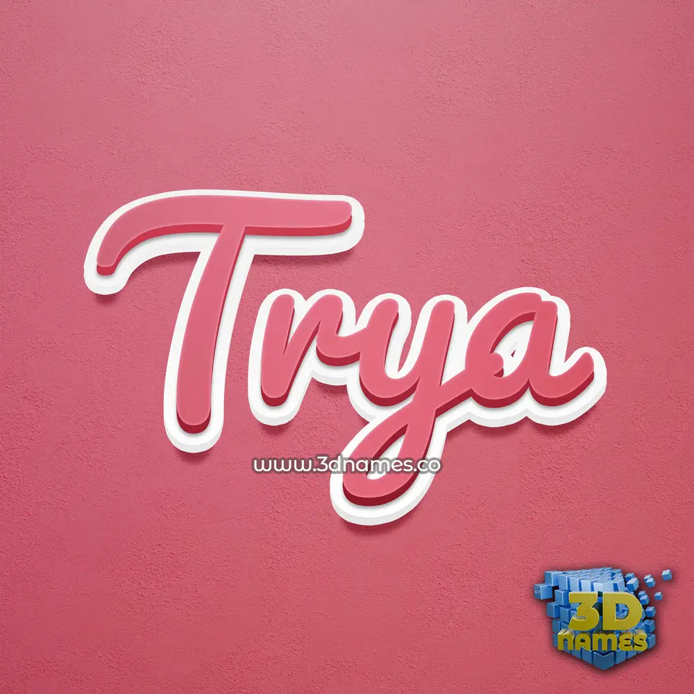 trya in Red Scribble style - 3D name wallpaper