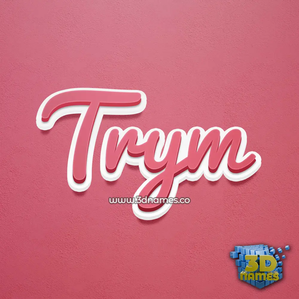 trym in Red Scribble style - 3D name wallpaper