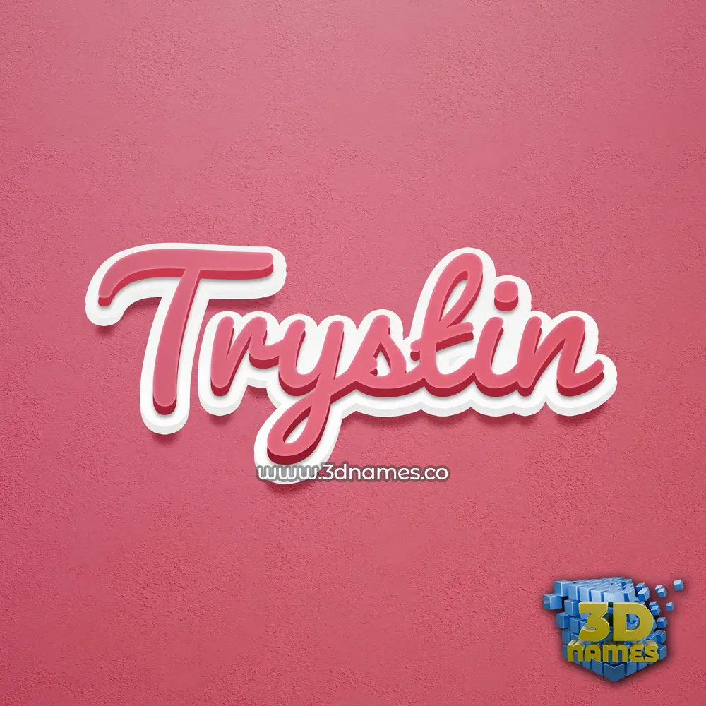 trystin in Red Scribble style - 3D name wallpaper