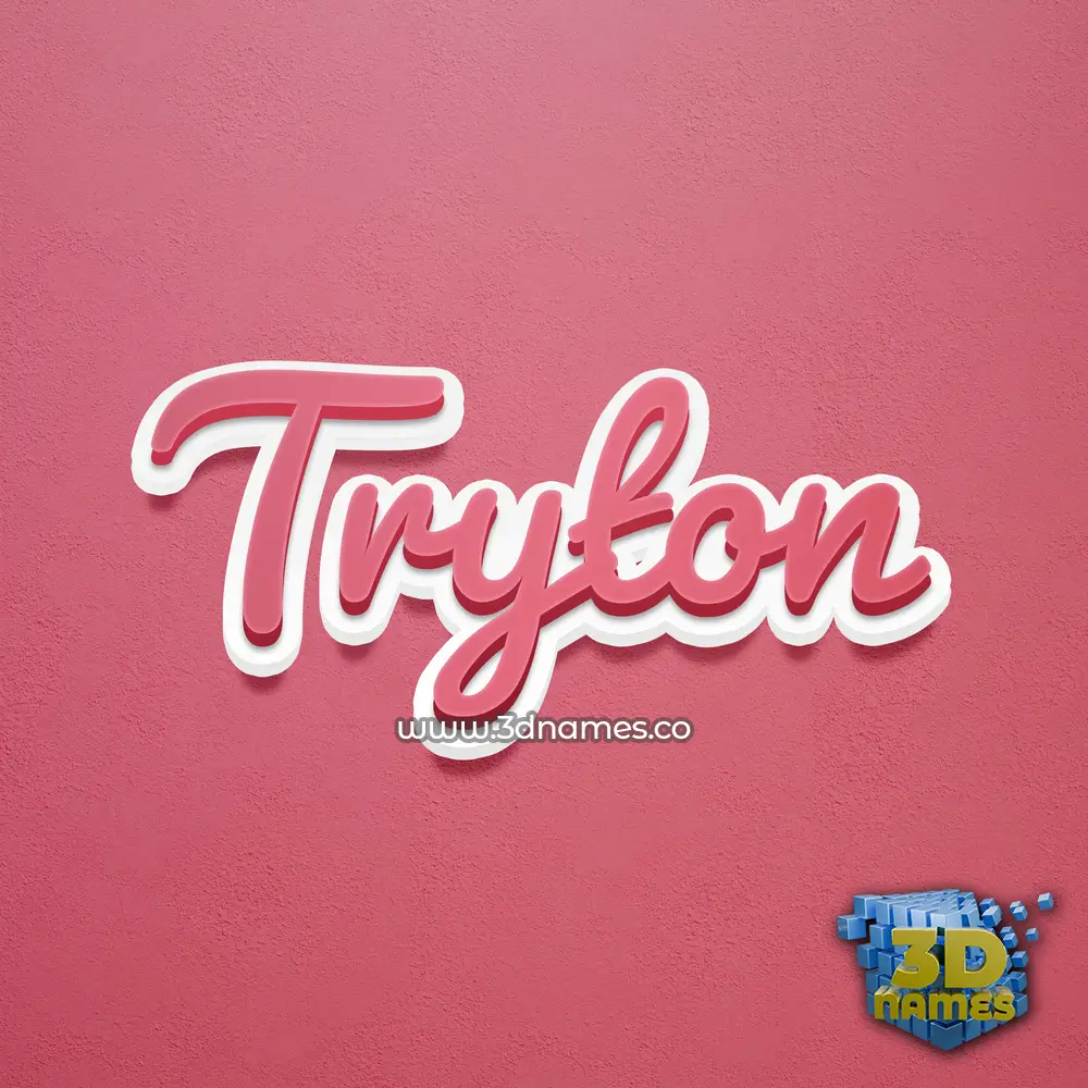 tryton in Red Scribble style - 3D name wallpaper