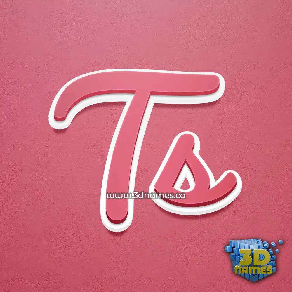 ts in Red Scribble style - 3D name wallpaper