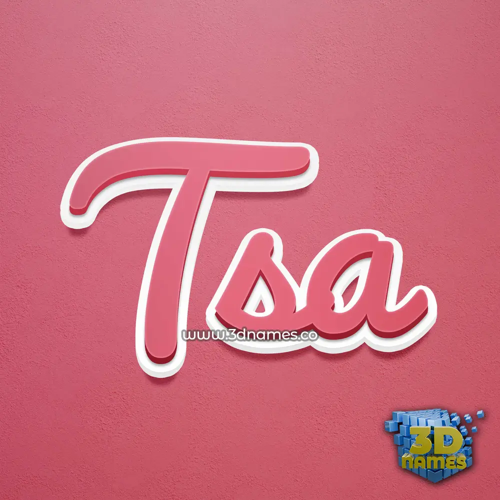 tsa in Red Scribble style - 3D name wallpaper
