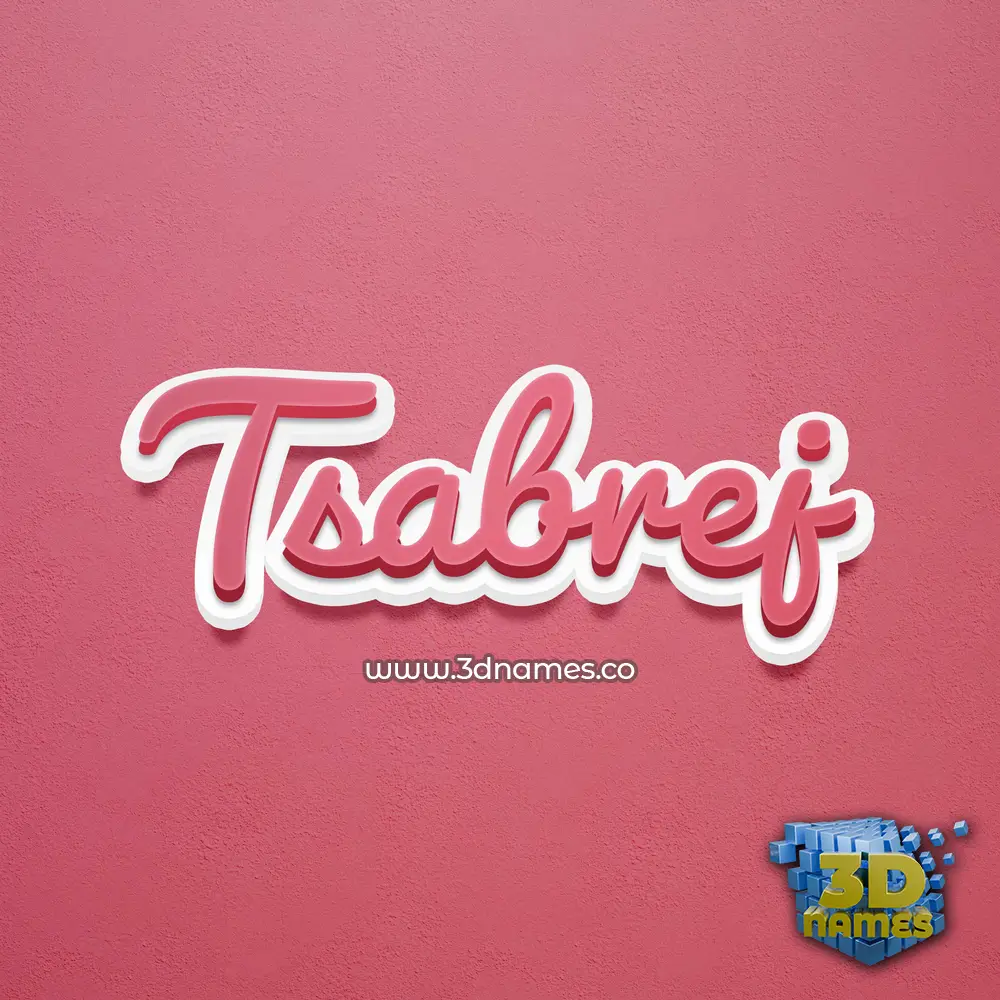 tsabrej in Red Scribble style - 3D name wallpaper