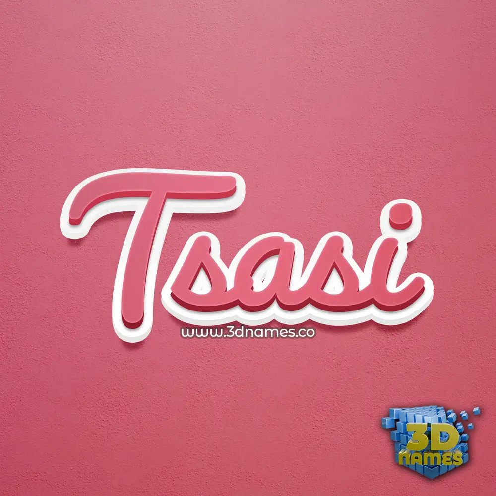 tsasi in Red Scribble style - 3D name wallpaper