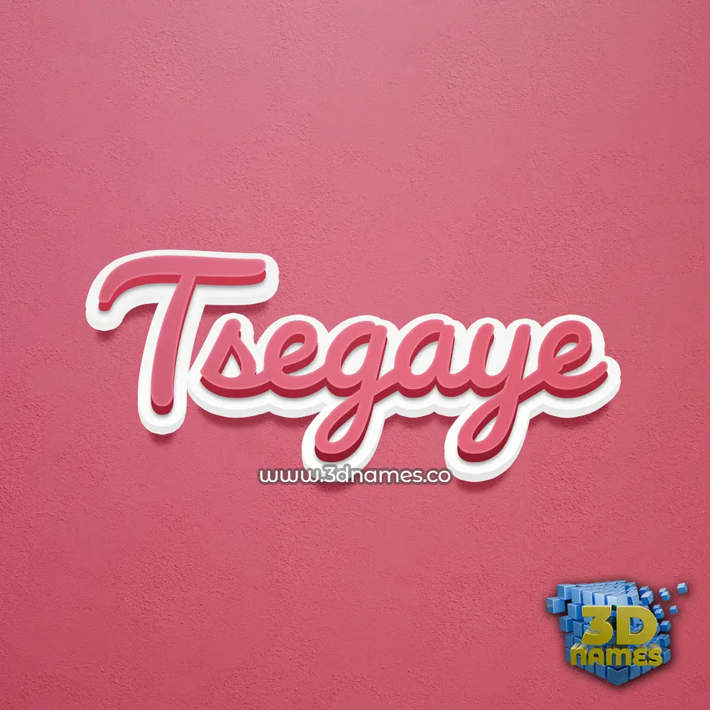 tsegaye in Red Scribble style - 3D name wallpaper