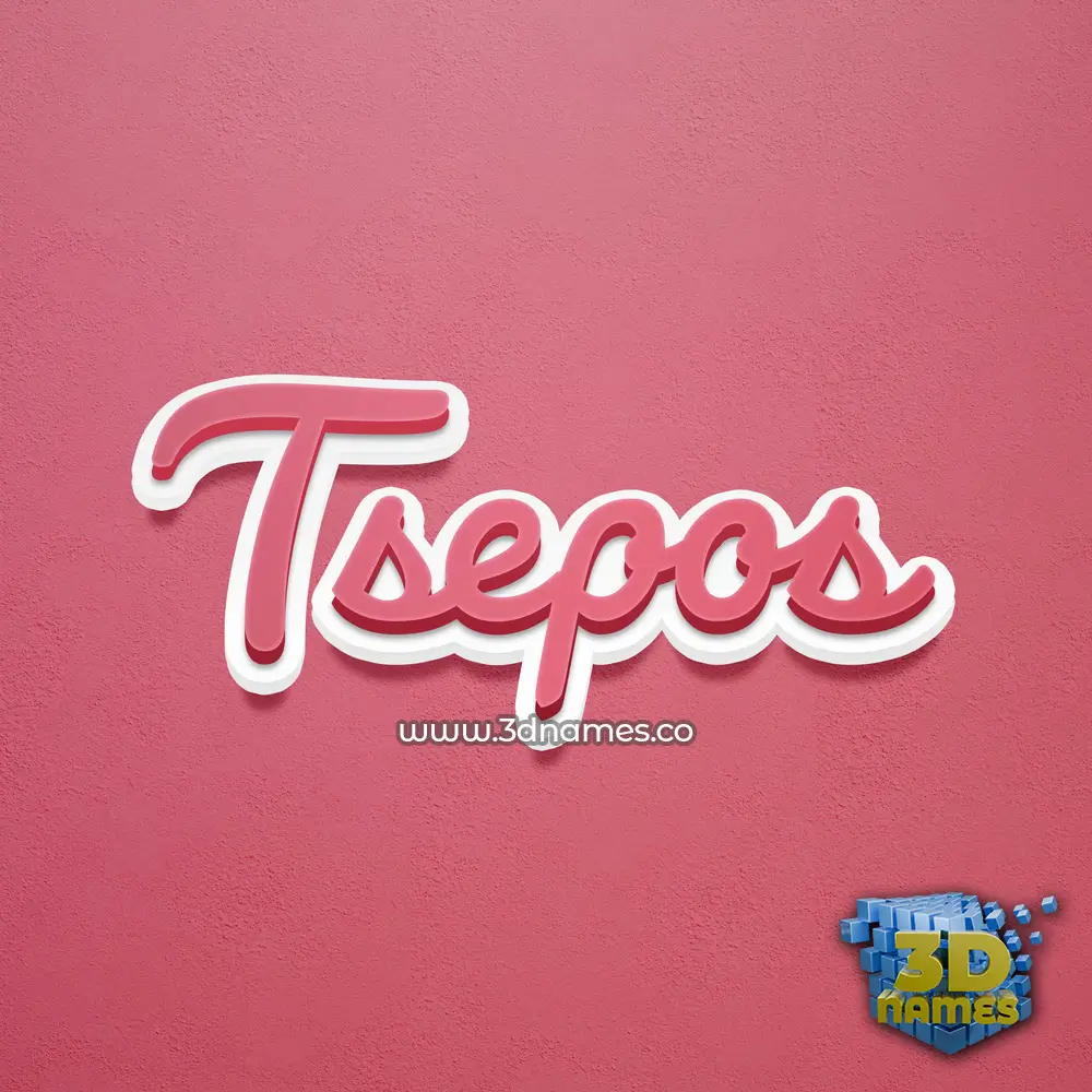 tsepos in Red Scribble style - 3D name wallpaper