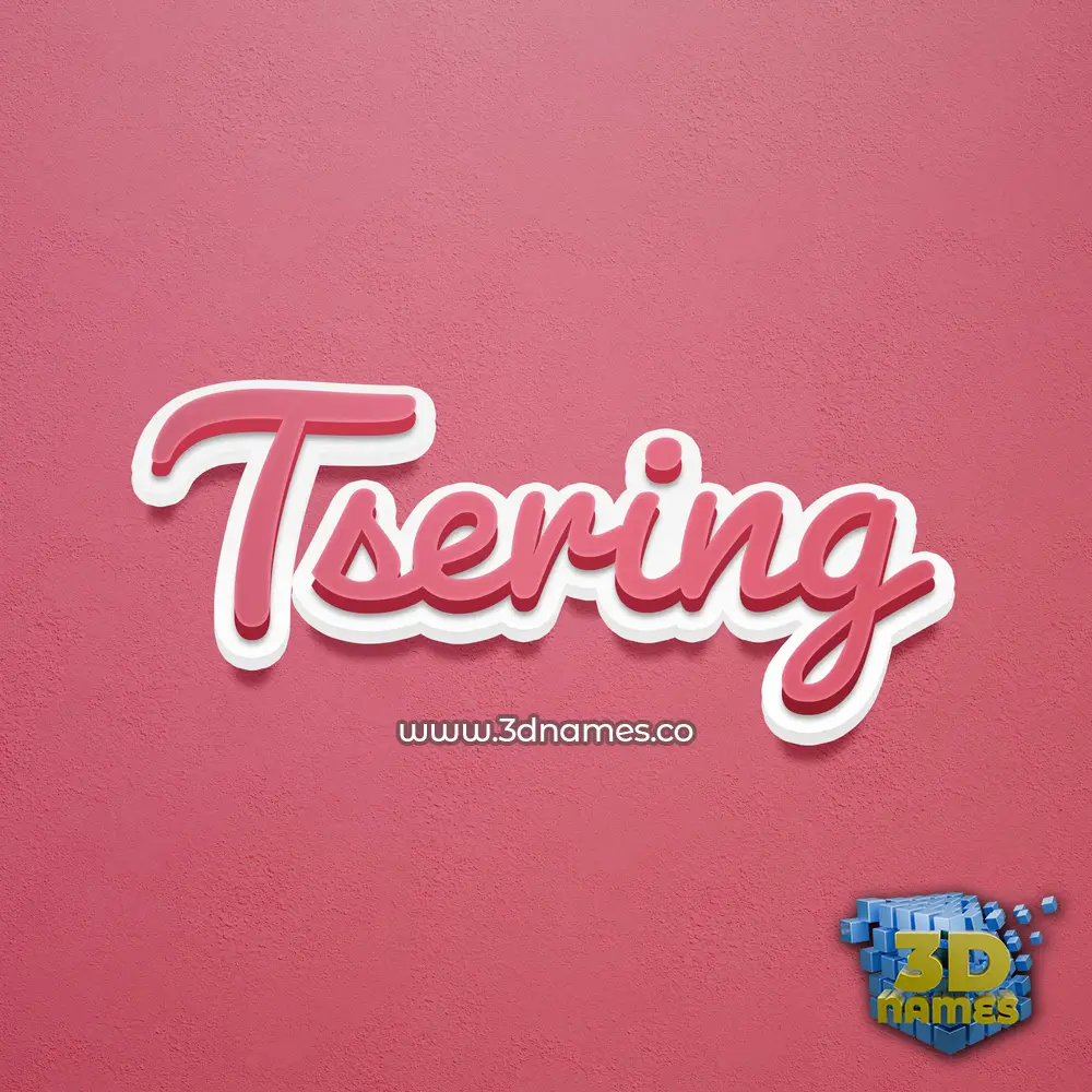 tsering in Red Scribble style - 3D name wallpaper