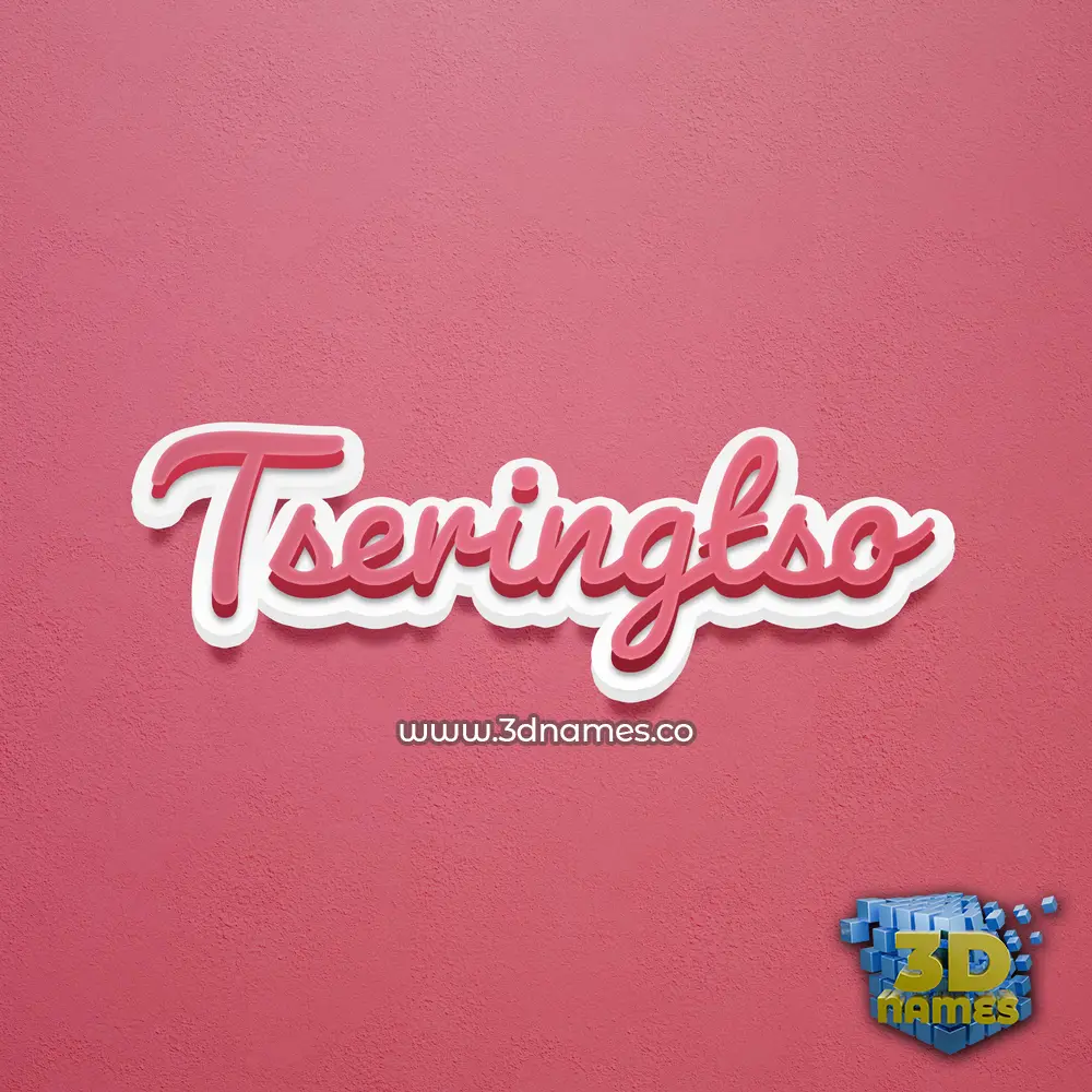 tseringtso in Red Scribble style - 3D name wallpaper