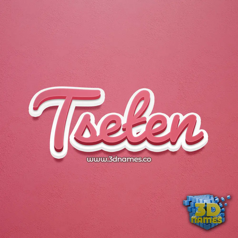 tseten in Red Scribble style - 3D name wallpaper