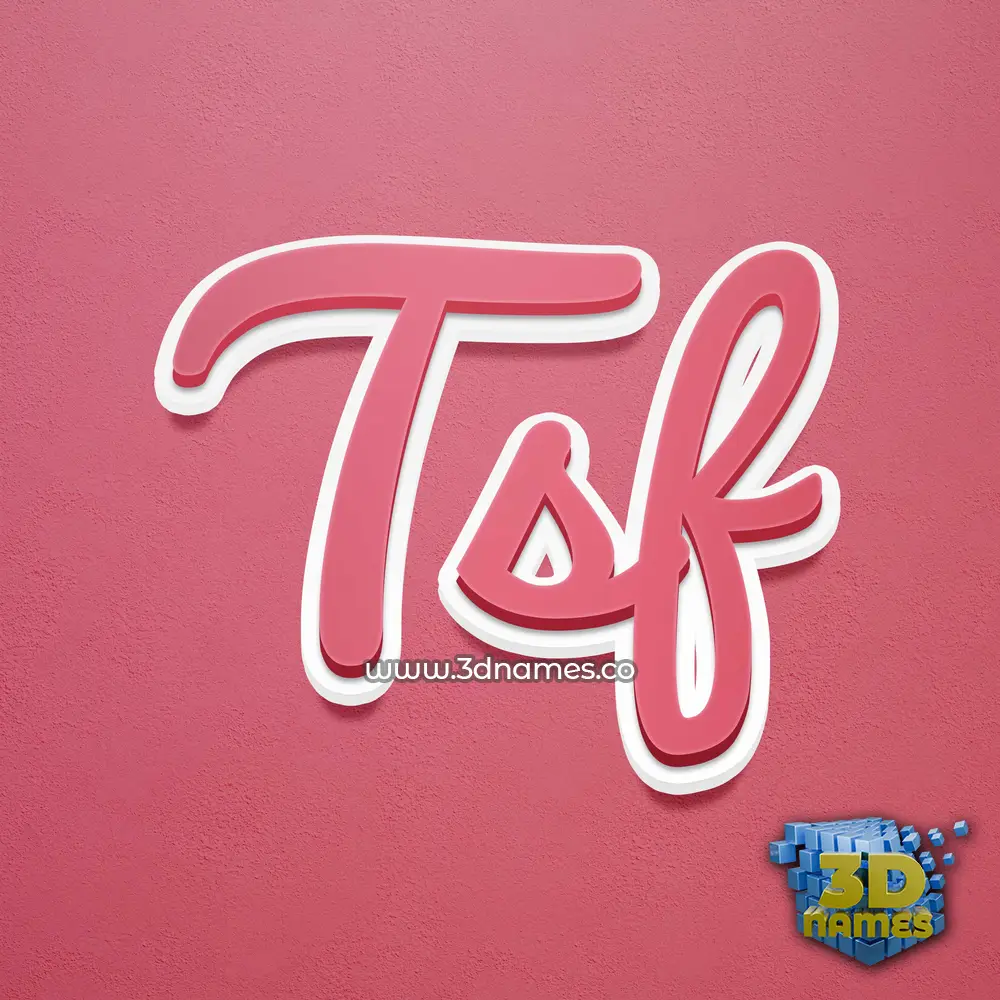 tsf in Red Scribble style - 3D name wallpaper