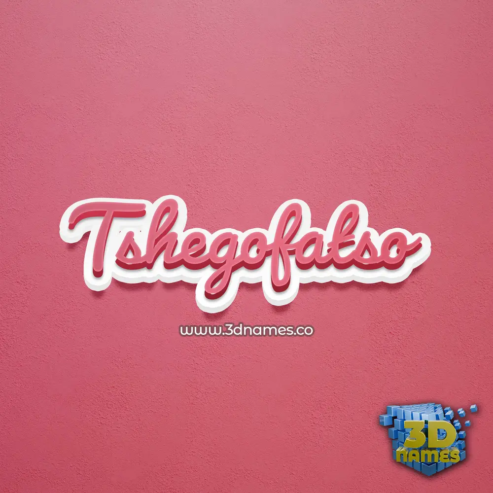 tshegofatso in Red Scribble style - 3D name wallpaper