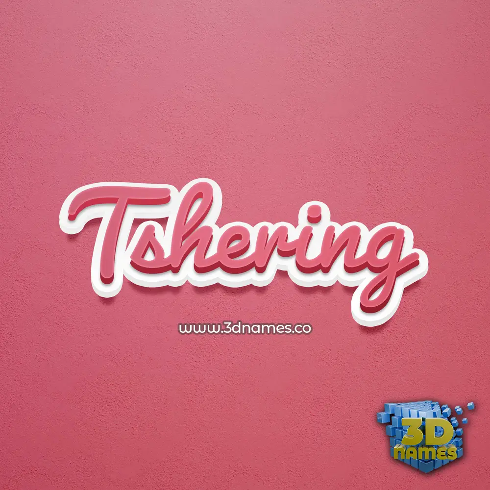 tshering in Red Scribble style - 3D name wallpaper