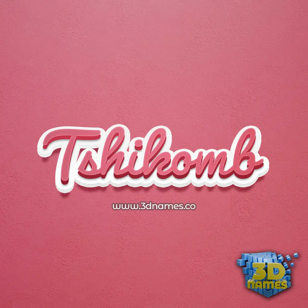 tshikomb in Red Scribble style - 3D name wallpaper