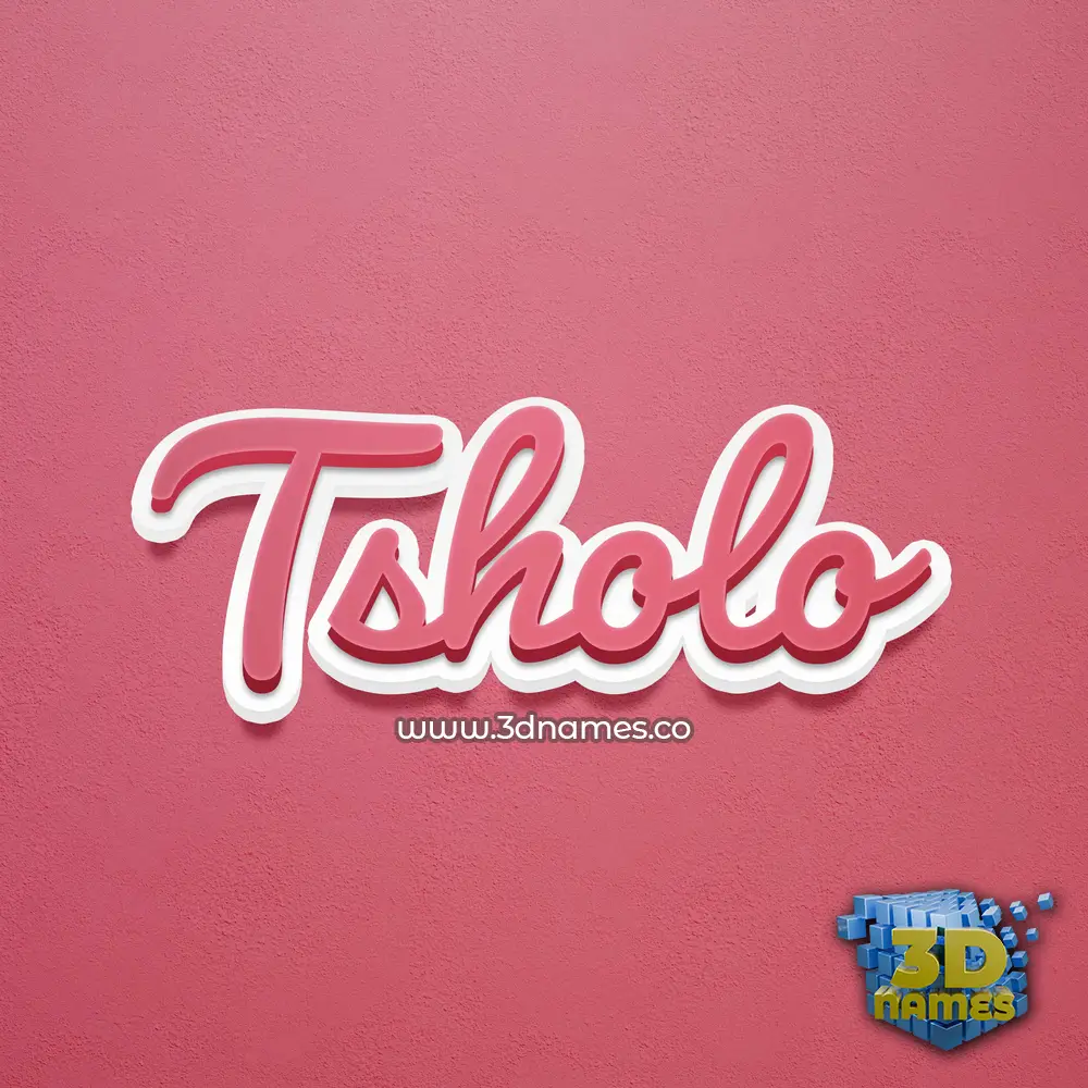 tsholo in Red Scribble style - 3D name wallpaper