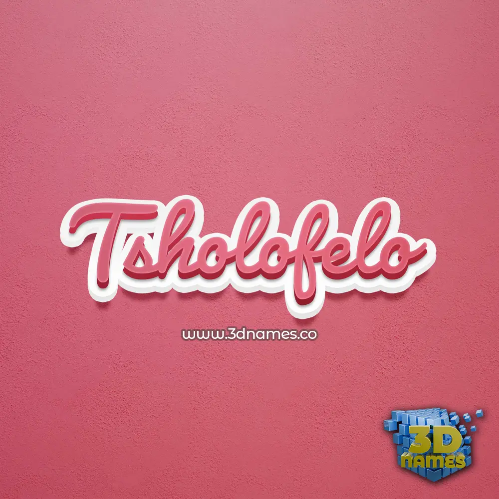 tsholofelo in Red Scribble style - 3D name wallpaper