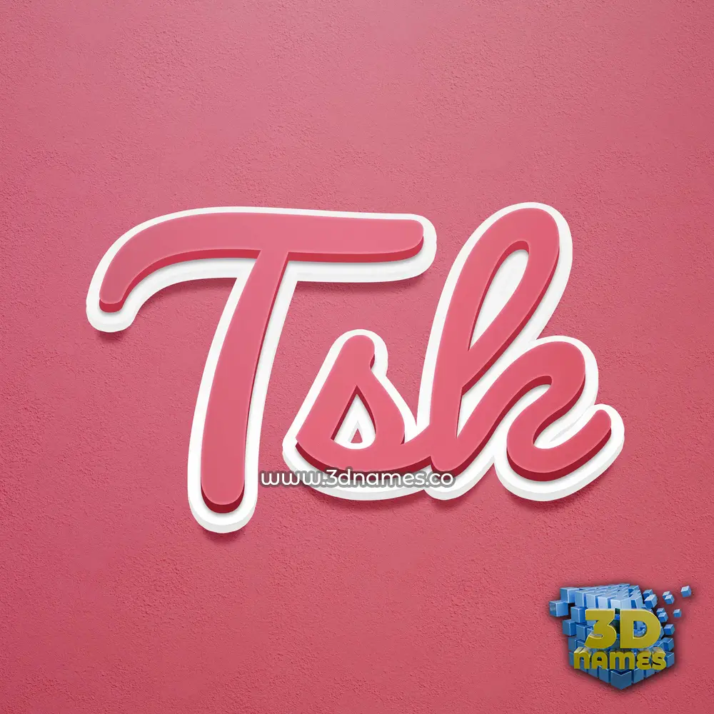 tsk in Red Scribble style - 3D name wallpaper