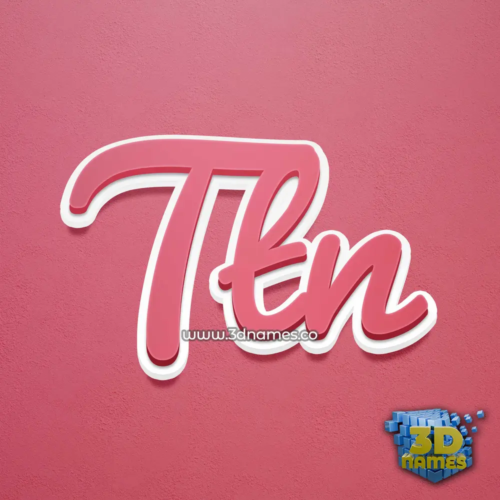 ttn in Red Scribble style - 3D name wallpaper