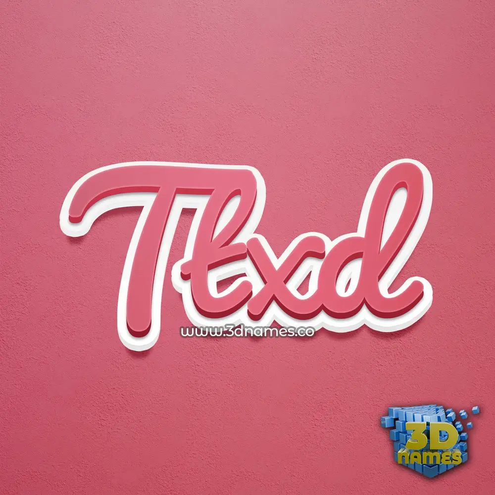 ttxd in Red Scribble style - 3D name wallpaper