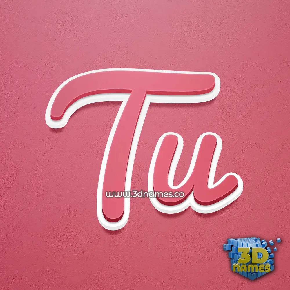 tu in Red Scribble style - 3D name wallpaper