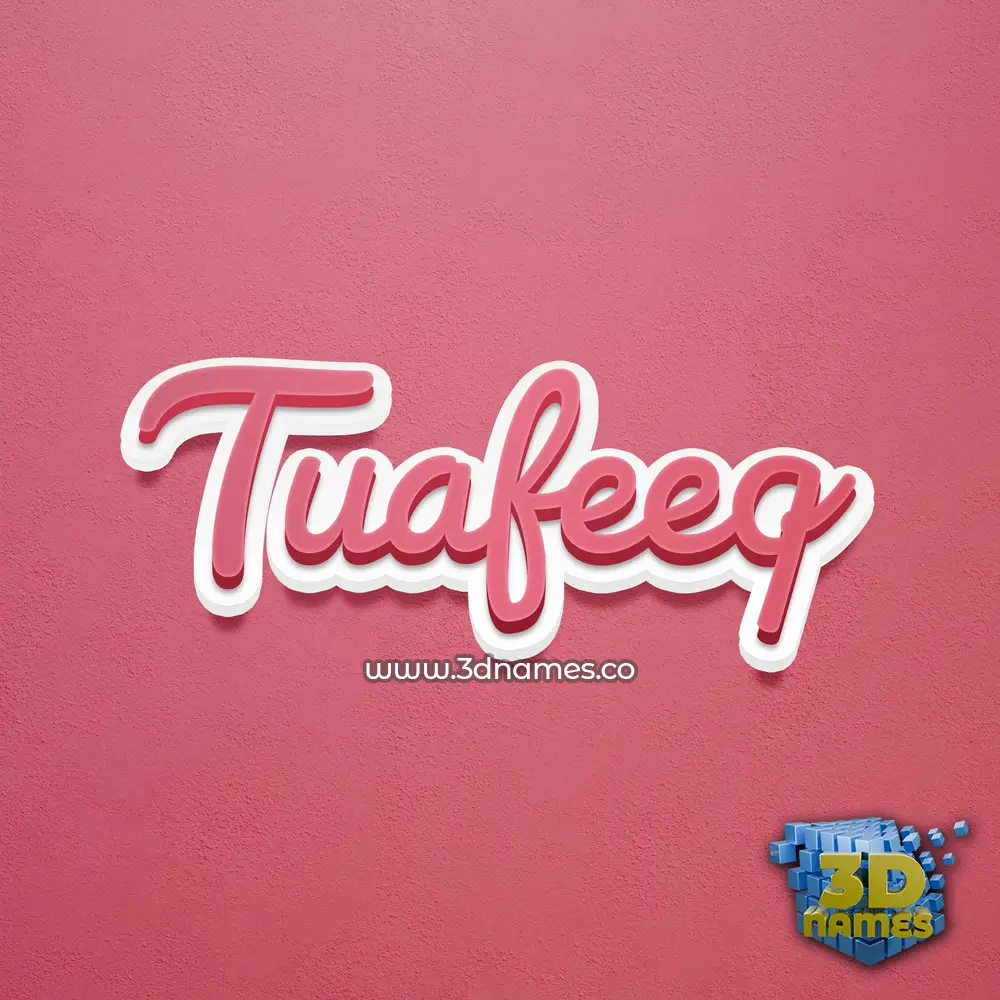 tuafeeq in Red Scribble style - 3D name wallpaper