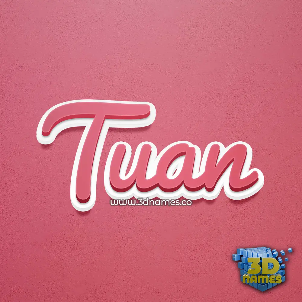 tuan in Red Scribble style - 3D name wallpaper