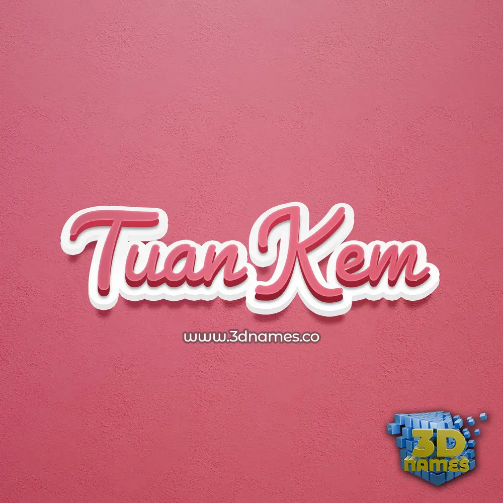 tuan kem in Red Scribble style - 3D name wallpaper