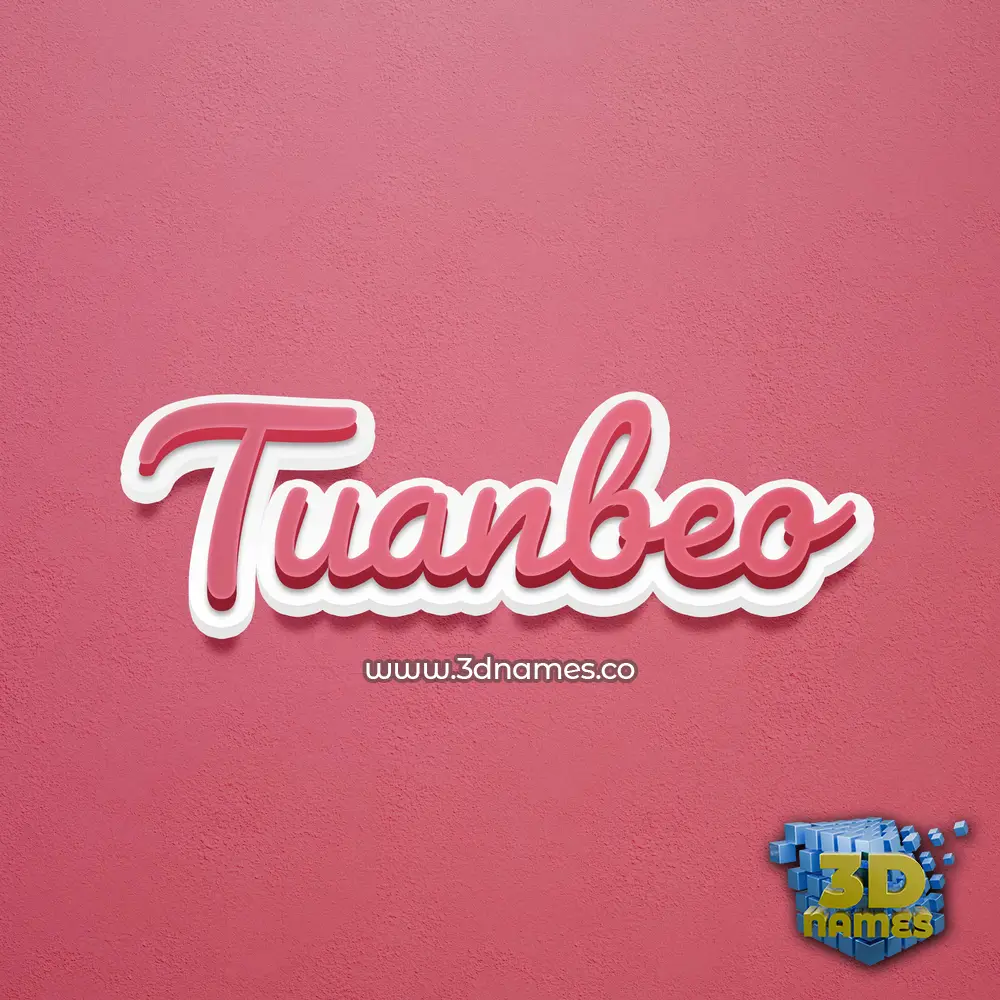 tuanbeo in Red Scribble style - 3D name wallpaper