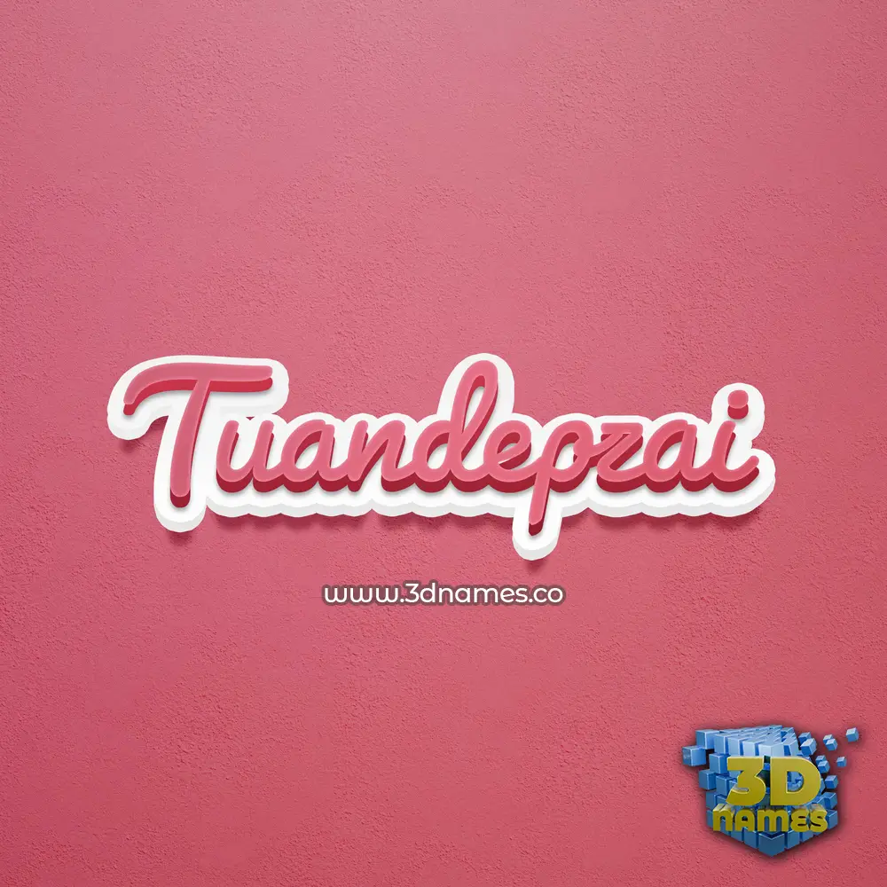 tuandepzai in Red Scribble style - 3D name wallpaper