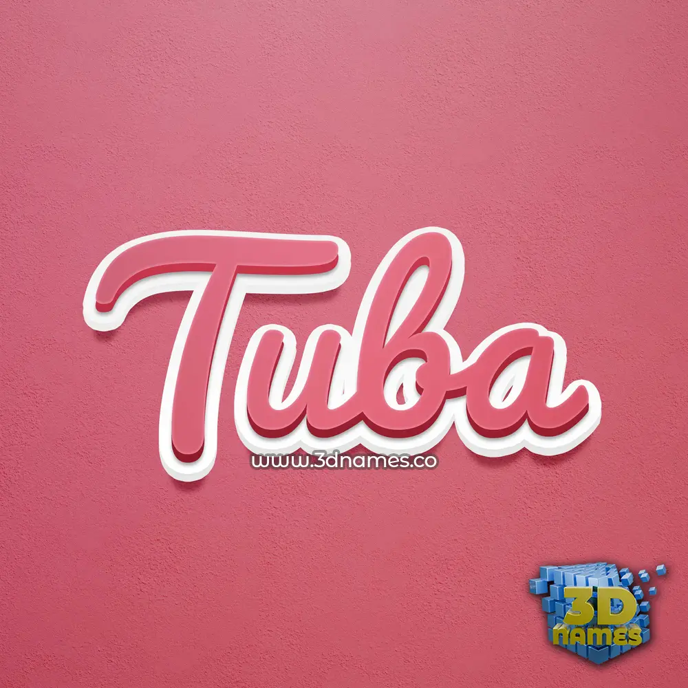 tuba in Red Scribble style - 3D name wallpaper