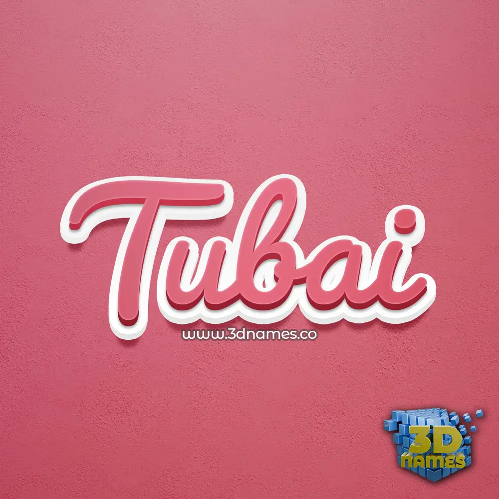 tubai in Red Scribble style - 3D name wallpaper