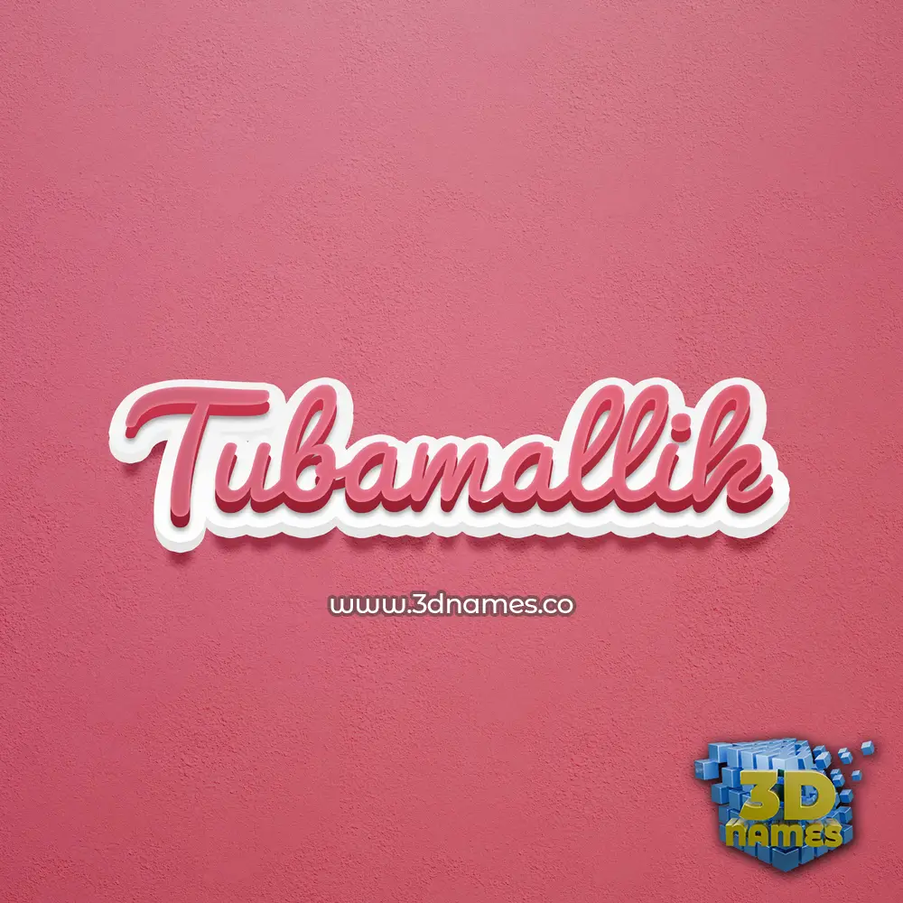 tubamallik in Red Scribble style - 3D name wallpaper