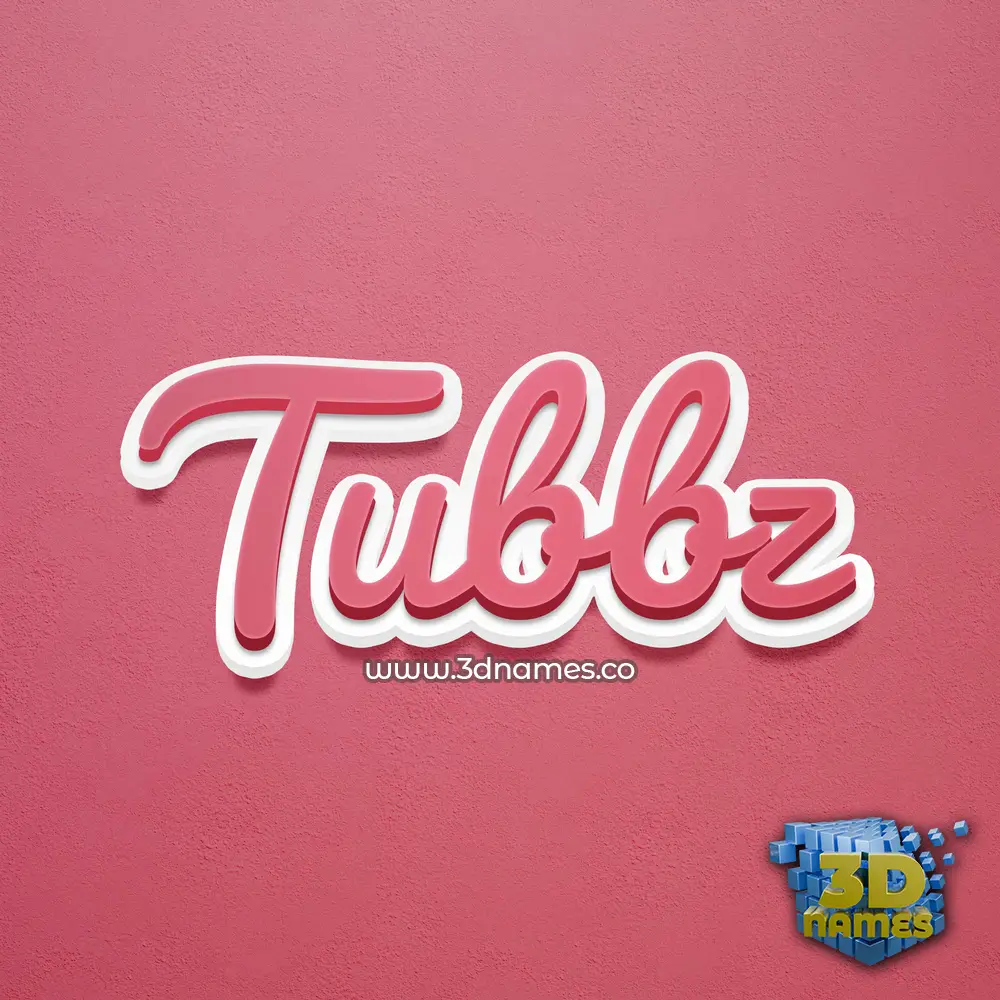 tubbz in Red Scribble style - 3D name wallpaper
