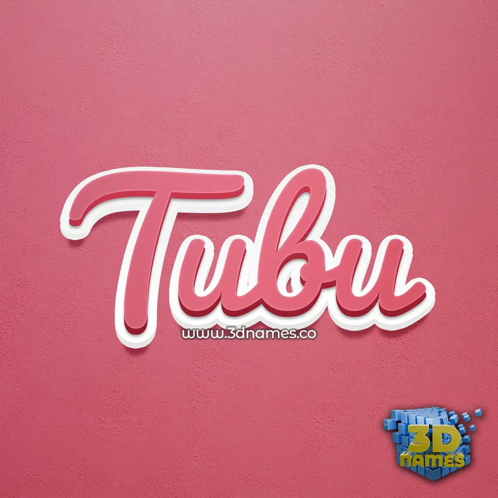 tubu in Red Scribble style - 3D name wallpaper