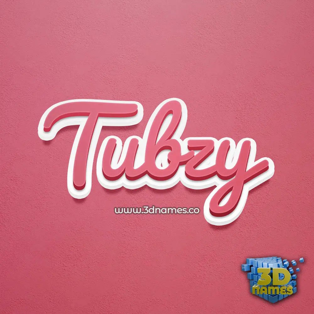 tubzy in Red Scribble style - 3D name wallpaper