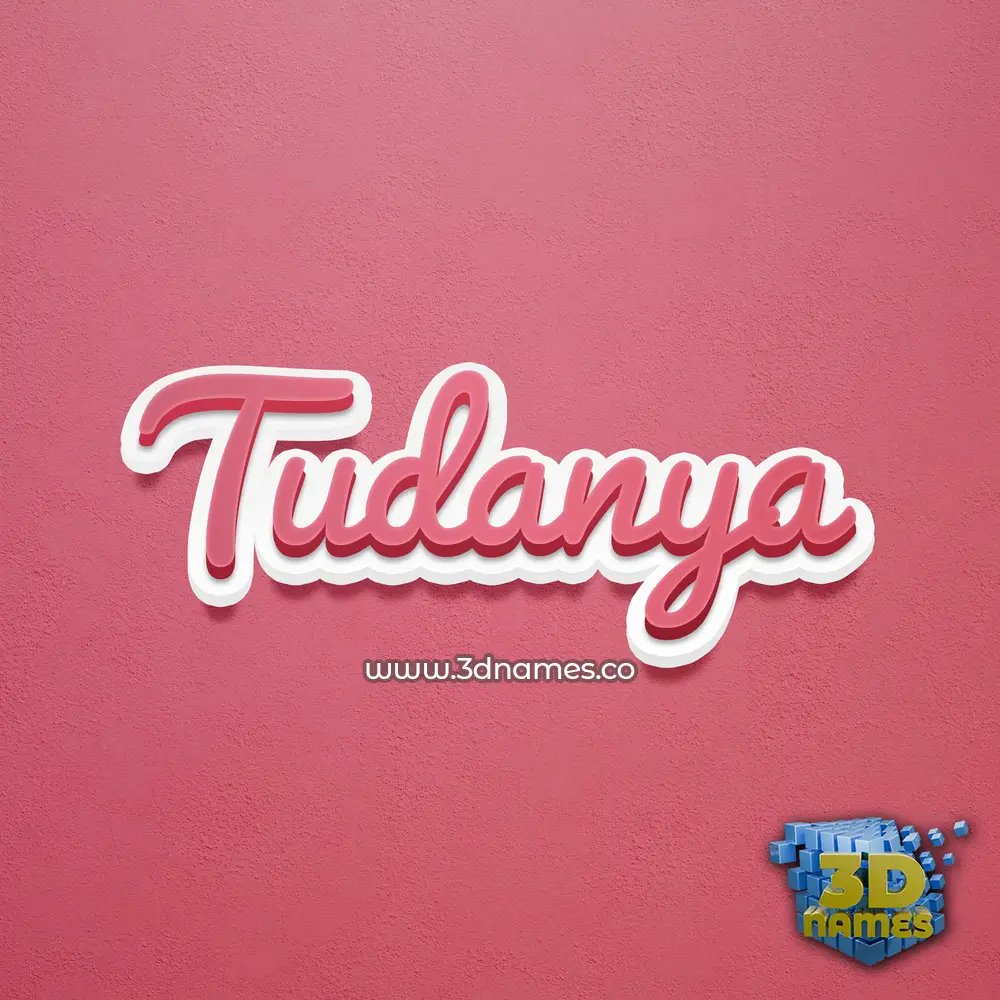tudanya in Red Scribble style - 3D name wallpaper