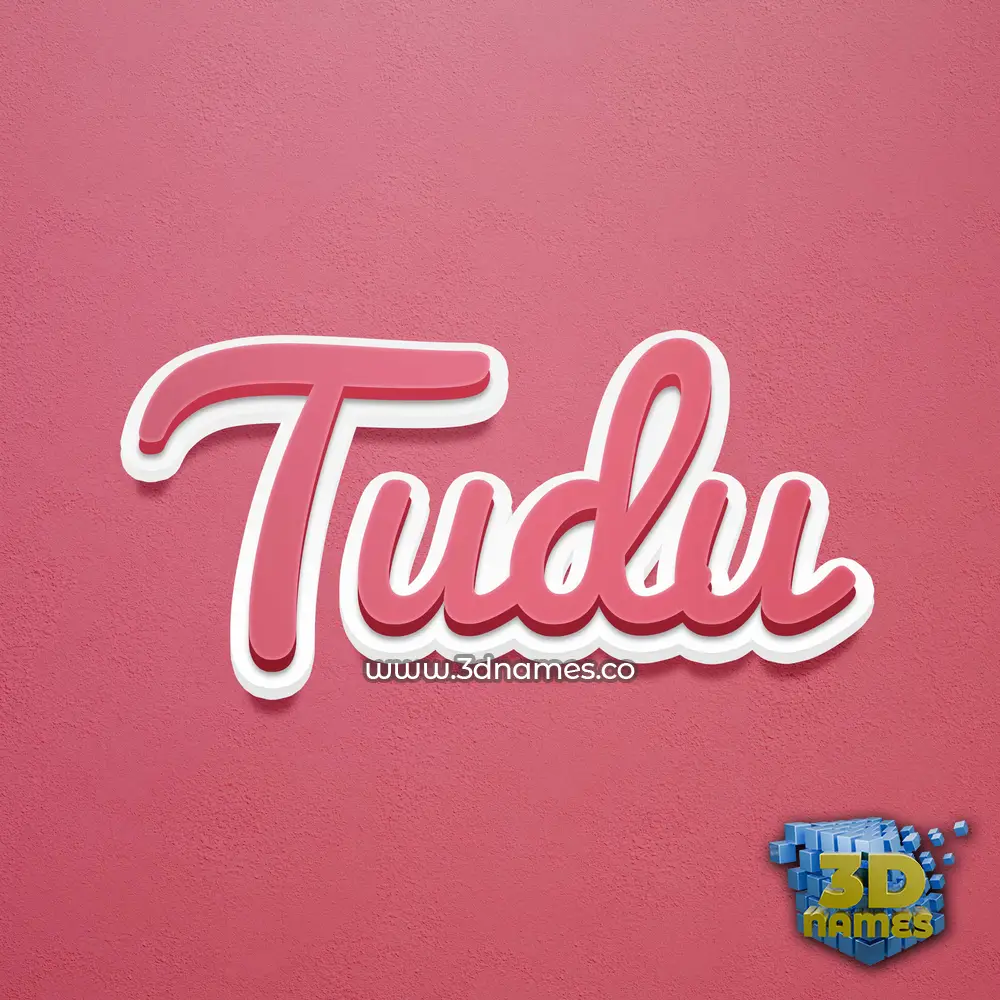 tudu in Red Scribble style - 3D name wallpaper
