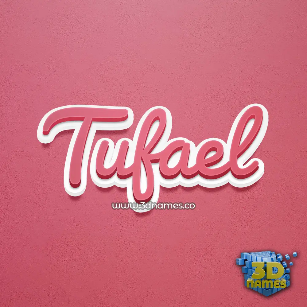 tufael in Red Scribble style - 3D name wallpaper