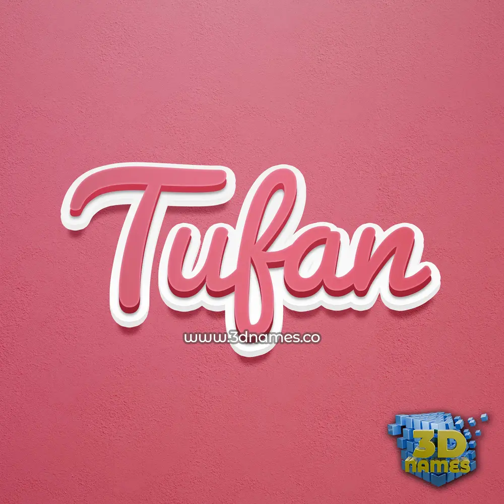 tufan in Red Scribble style - 3D name wallpaper