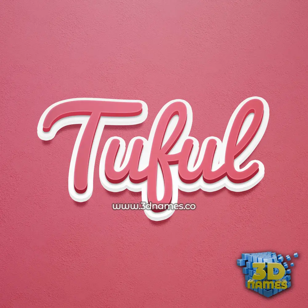 tuful in Red Scribble style - 3D name wallpaper