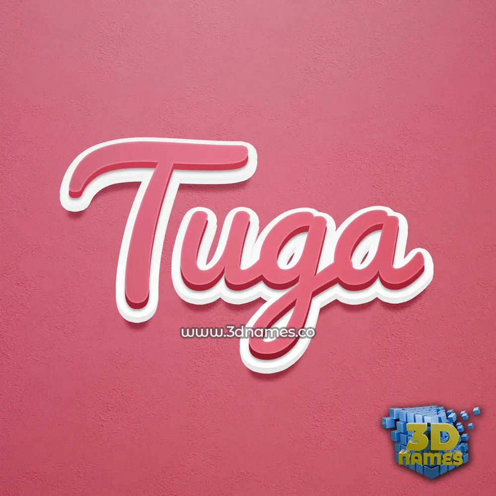 tuga in Red Scribble style - 3D name wallpaper