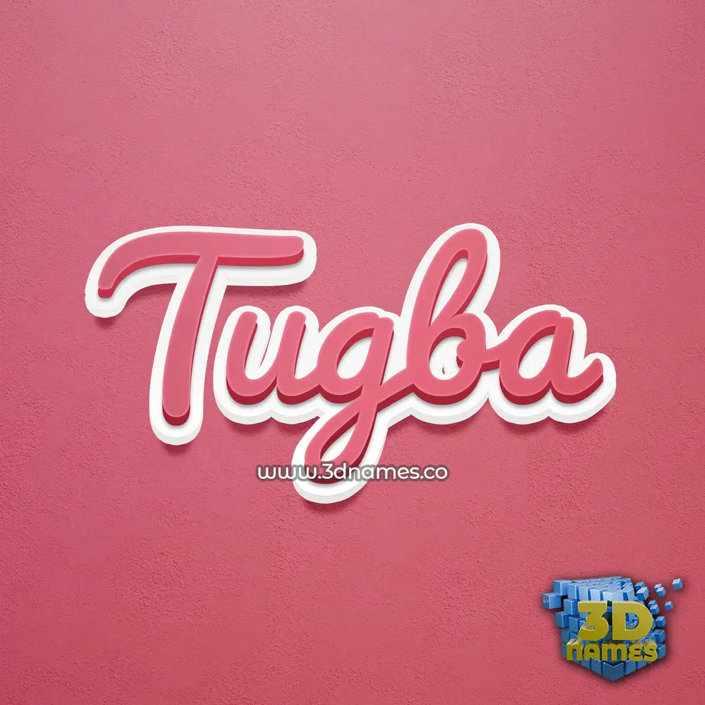 tugba in Red Scribble style - 3D name wallpaper