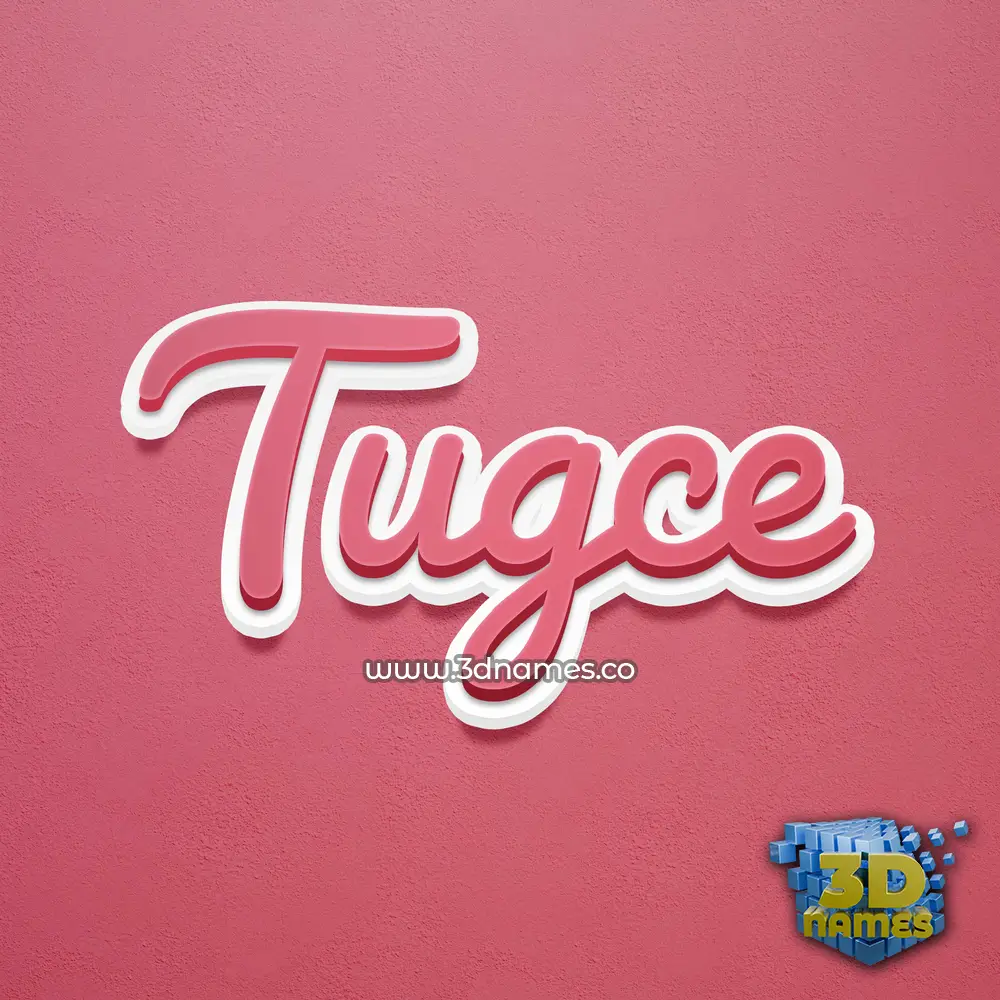tugce in Red Scribble style - 3D name wallpaper