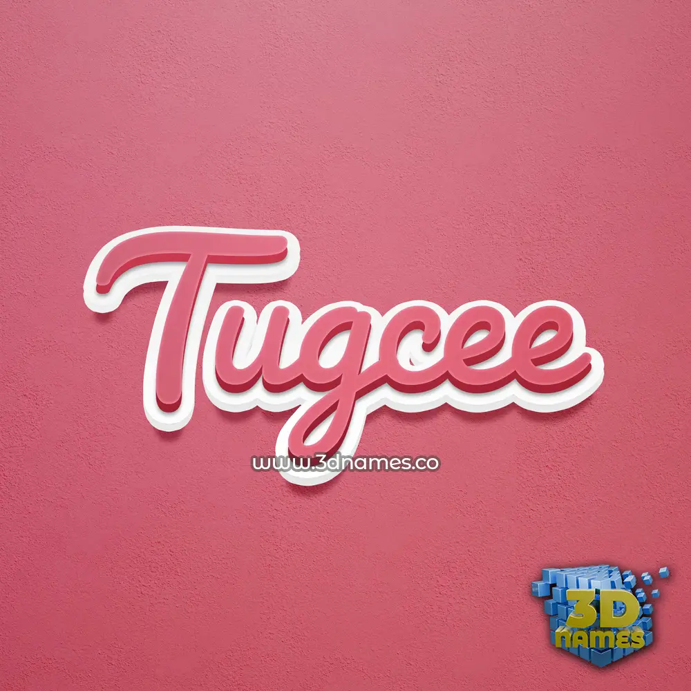 tugcee in Red Scribble style - 3D name wallpaper
