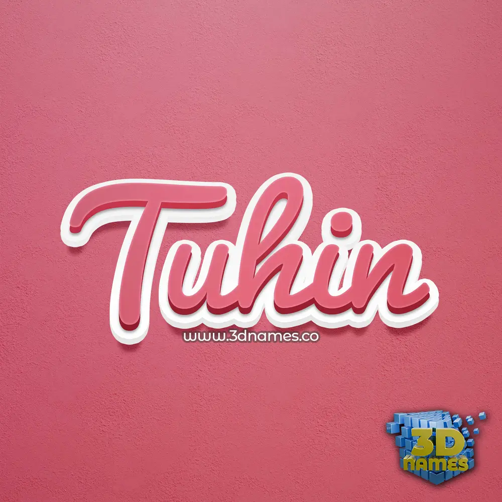 tuhin in Red Scribble style - 3D name wallpaper