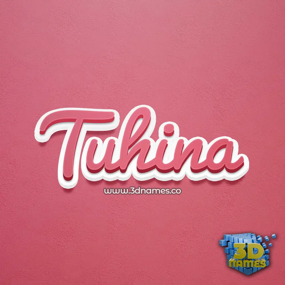 tuhina in Red Scribble style - 3D name wallpaper
