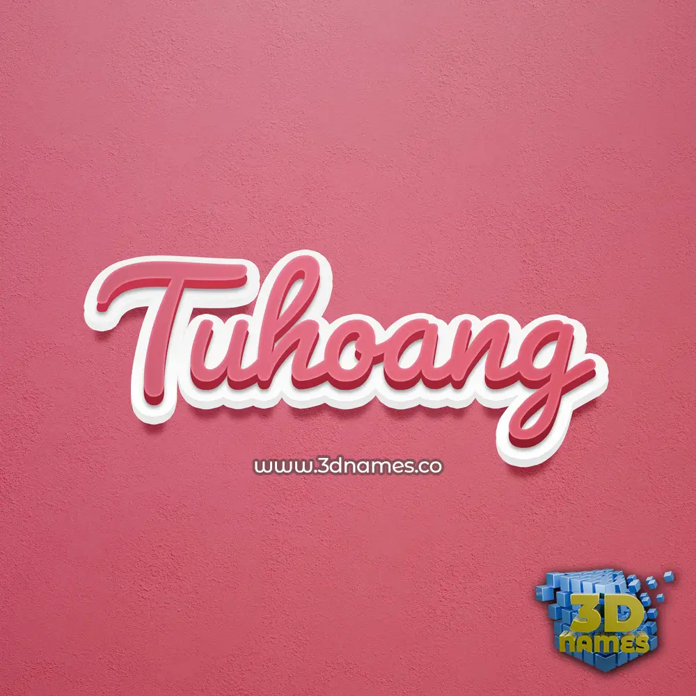 tuhoang in Red Scribble style - 3D name wallpaper