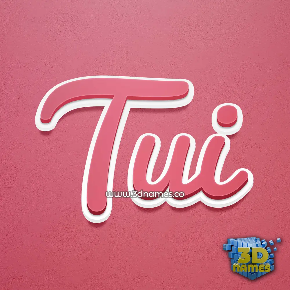 tui in Red Scribble style - 3D name wallpaper