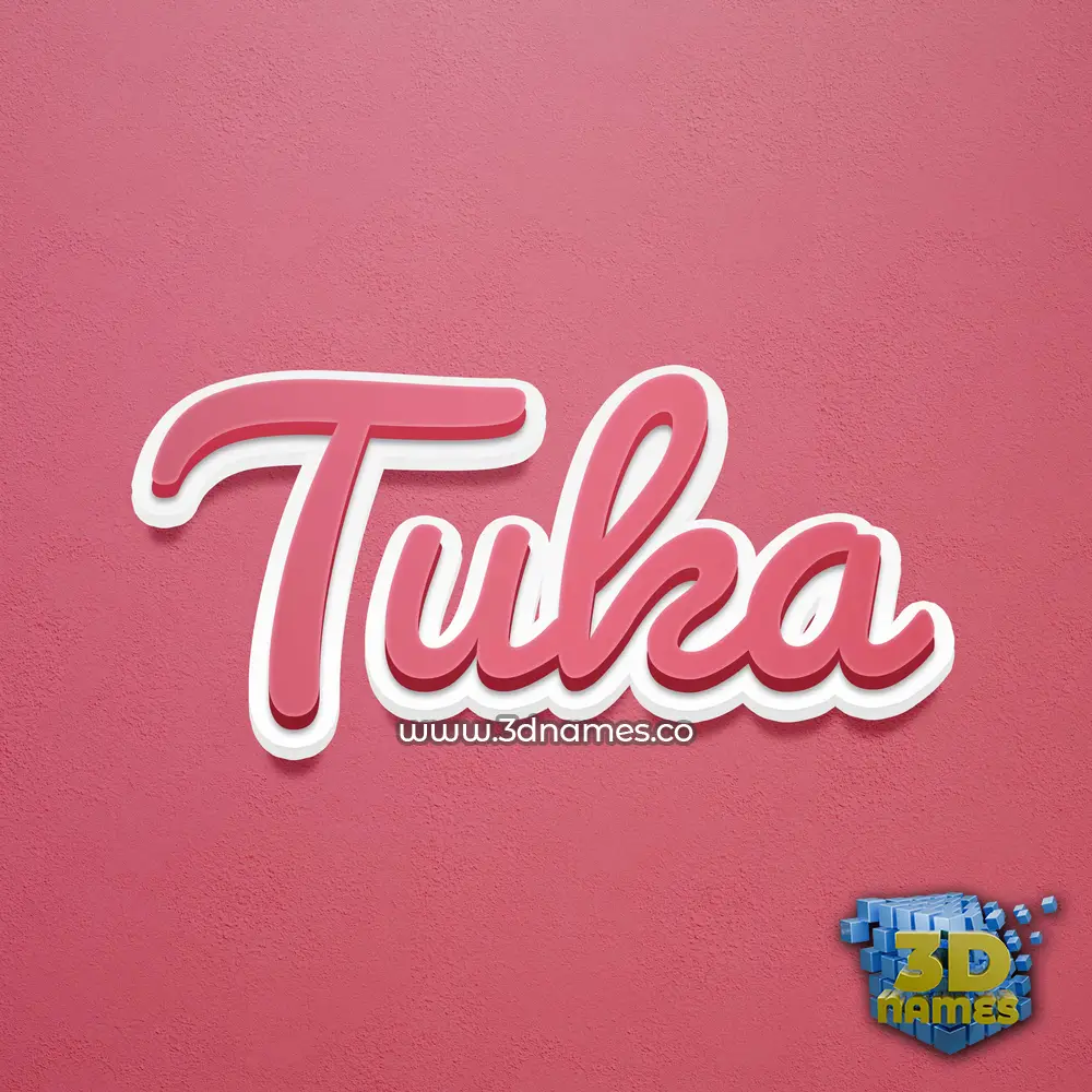tuka in Red Scribble style - 3D name wallpaper