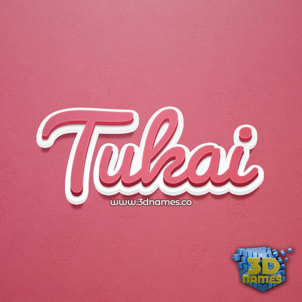 tukai in Red Scribble style - 3D name wallpaper