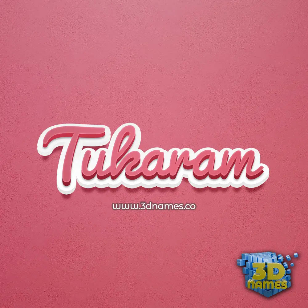 tukaram in Red Scribble style - 3D name wallpaper